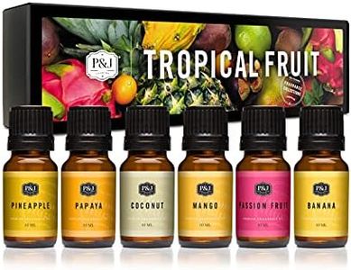 P&J Trading Fragrance Oil | Tropical Fruit Set of 6 - Scented Oil for Soap Making, Diffusers, Candle Making, Lotions, Haircare, Slime, and Home Fragrance