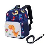 FUYAO Toddler Children's Backpack With Safety Harness Leash Baby Boys Girls Dinosaur Preschool Backpack Snack Lunch Bag Travel Rucksack (Navy)