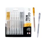 SAKURA Gelly Roll Retractable Gel Pens Colored - Opaque Color Set - Art Gifts, Holiday Gifts & DIY Projects - Medium Point Ink Pen - Colored Gel Pens with White, Gold & Silver Ink - 10 Pack