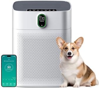MERONTE Purificateur d'air pour la maison et les pièces fumeurs, anti-allergique, filtre HEPA contre la poussière, le pollen, CADR 300 m³/h pour 100 m², silencieux 24 dB, minuterie, retour de qualité