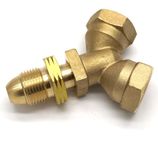 Large Brass Y Male to Female POL Tee Connector for Propane Gas