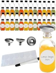 Smith's Mason Jars - 12 packs de petits flacons en verre de 60ml avec entonnoir de versement - Idéal pour les huiles essentielles, les miniatures, les décorations de mariage ou les cadeaux.