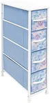 Sorbus Kids Narrow Dresser with 4 Drawers - Vertical Slim Storage Chest of Drawers with Steel Frame, Wood Top & Easy Pull Fabric Bins for Small Spaces, Closets, Bedroom, Bathroom & Laundry