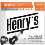 HENRYS Classical Guitar Strings with Ball End - Fast&Easy Restring - Bonus 5 Guitar Accessories - Silver Nylon Guitar Strings for Classical Guitar - Cuerdas Para Guitarra