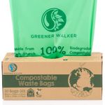 Greener Walker 25% Extra Thick Compost 30L Caddy Bin Liners-30 Bags Biodegradable Waste Bags(30L)