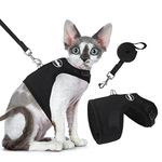 BINGPET Escape Proof Cat Harness and Leash - Adjustable Soft Mesh Holster Style - Best for Kitten Walking