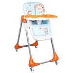 1st Step Little Lux Baby High Chair with 5 Point Safety Harness, 7 Level Height Adjustment (Orange)