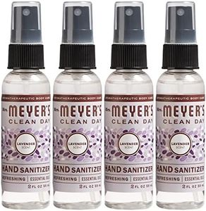 MRS. MEYER'S CLEAN DAY Antibacterial Hand Sanitizer Spray, Travel Size, Removes 99.9% of Bacteria, Lavender, 2 oz - Pack of 4