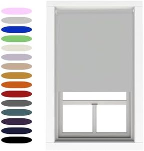 Grey Blackout Roller Blind Metal Fittings Trimmable UV Protection Thermal Properties Premium Fabric Home Office Bedroom Kids Room Child Safe Easy Fit Grey 60cm Width x 160cm Drop