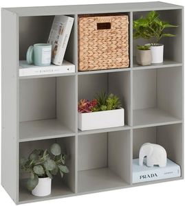 Best Choice Products Kids Bookcase 9-Cube Storage Organizer, 13.5in Shelf Opening, Bookshelf, Toy Storage, Customizable w/ 3 Removable Back Panels – Gray
