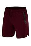 TCA Tech Boys Football Shorts - Lightweight Boys Sports Shorts w/Zip Pockets - Boys Shorts, Kids Shorts, PE Shorts - Maroon, 6 Years
