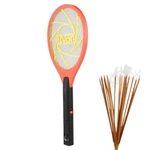 Gilary Electronic Mosquito Racket Machine, Mosquito Racket for Home, Powered Rechargeable Electronic Fly Inhaler Mosquito Racket, Mosquito Repellent (Multi) with 10 Pcs Mosquito agarbatti