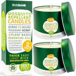 Mosquito Candle Outdoor 2 Pack with 5 Natural Essential Oils. DEET Free Citronella Candles Outdoor Mosquito Repellent Outdoor Patio. Mosquito Repellent Candles Outdoor. Bug Candles Repellent Outdoor