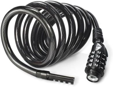 MARQUE Combination Bike Lock Cable- 3/8 inch (5FT, 10FT, 15FT, 25FT) Resettable Combination Lock, Anti-Theft Coiled Secutiry Cable for Bicycles, Kayaks, Paddle Boards, Gates&Outdoor Gear (5 FT)