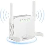 Generic WiFi Extender, 1200Mbps Wi-Fi Signal Booster Amplifier for Home Cover Up to 9800sq.ft WiFi 2.4&5GHz Dual Band Wireless Repeater, 4 Antennas 360° WiFi Amplifier, WiFi Range Extender with Ethernet,, LCX-ZJ300-002