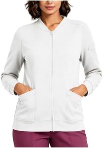 Scrub Jackets for Women Long Sleeve,Fall Winter Outfits 2026 White XL