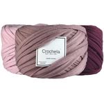 Crochela Cotton Polyester T-Shirt Yarn for Crochet/Knitting (Weight : 3 x 250 Grams) (Blushpink, Mauve & Purple)