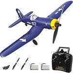 HTLNUZD RC Airplane F4U Corsair Remote Control Aircraft 761-8 4CH Radio Control Plane with 6Axis Stabilizer One Key Aerobatic Wingspan Remote Control Warbird for Toys Gift (F4U 761-8 With 2 Batteries)