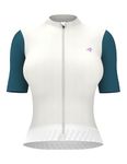 LAMEDA Cycling Jersey Women, Breathable Bike Shirts for Women Biking Tops with Pockets, Bicycle Clothing for Road Riding White