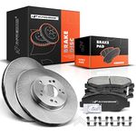 A-Premium 11.10 inch (282mm) Front Vented Disc Brake Rotors + Ceramic Pads Kit Compatible with Select Honda and Acura Models - Accord 03-17, Civic 13-18, CR-V 02-04, Element 03-11, ILX 14-15, 6-PC Set