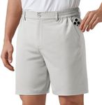 Willit Men's Shorts Golf Casual Shorts Lightweight Quick Dry Work Dress Shorts Stretch Hiking Shorts with Pockets Gray 3XL