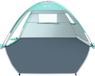 Glymnis Tienda de Playa, Refugio Playa para 2-3 Personas, Carpa de Playa con Doble Puerta de Cremallera, Ventanas Ventiladas, Protección UPF 50+, para Playa Parque Pescar