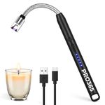PRO365 USB Rechargeable Electric Candle Lighter | Windproof Flameless Arc | 360° Flexible Neck | Safety Lock & LED Indicator | Kitchen & Outdoor Gas Lighter (Colors Subject to Availability)