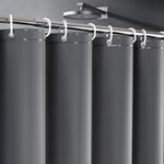 UFRIDAY Dark Grey Shower Curtain Liner Premium PEVA 72 x72 inch,Heavy Duty Shower Curtain with 3 Weighted Magnets, Plastic Waterproof Grey Shower Curtains for Bathroom with 12 Hooks