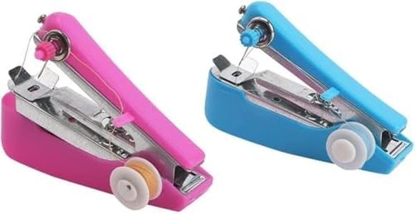 1 Pcs Handheld Sewing Machine,Portable Heavy Duty Mini Manual Sewing Machine for Fabrics, Clothes, DIY Needlework Handy Stitch Quick Repair Tool (Random Color)