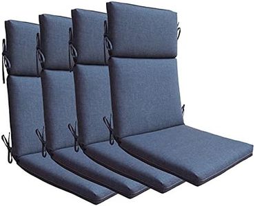 BOSSIMA Indoor Outdoor High Back Chair Cushions Replacement Patio Chair Seat Cushions Set of 4 Denim Blue