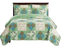 Davina King/Cal king Size, Over-Sized Quilt 3pc set, Luxury Microfiber Printed Coverlet by sheetsnthings