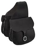 Tough 1 Leather Saddle Bag, Black, 
