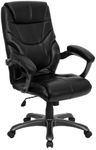 Flash Furniture Greer High Back Black LeatherSoft Executive Swivel Ergonomic Office Chair with Arms