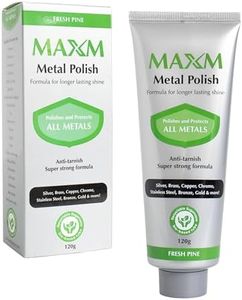 MAXM Multi-Purpose Metal Polish Paste with Fresh Pine Scents – Works on Stainless Steel, Brass, Copper, Chrome, Jewelry & Cars | Non-Abrasive Rust Remover & Tarnish Restorer | Biodegradable Tube 4.2oz