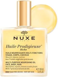 Nuxe Huile Prodigieuse Riche Nourishing Oil - Intense Hydration & Luxurious Radiant Glow for Face, Body & Hair, 3.3 Fl.Oz