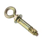 ForgeFix Masonry Anchors - Eye Bolts | M6 | Zinc Yellow Passivated | Bag 10