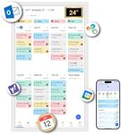 BSIMB 24 Inch Digital Calendar Wall Touch Screen - Chore Chart, Meal Planner, Rewards System, Photo Display, Smart Electronic Calendar Interactive Hearth Display for Family Schedules, Seamless Scheduling White