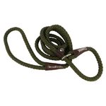 Water & Woods Braided Rope Dog Slip Leash, Green, 1/2" x 6'