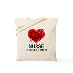 CafePress Nurse Practitioner Heart Tote Bag Natural Canvas Tote Bag, Reusable Shopping Bag