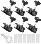 Wanfoou 6 Sets Sliding Window Locks, Window Locks with Key Easy to Install, for Vertical & Horizontal Sliding Windows Doors, Adjustable Security Window Lock for Patio Home, and Office, Black