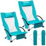 KingCamp Low Beach Chairs 2 Pack, Folding Portable Chair for Adults lightweight Extra Wide Ergonomic High Back Seat 300lbs Heavy Duty Oversized Gear with Carry Bag for Outdoor Lawn Camping Picnic