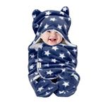 OYO BABY Fleece 3-In-1 Hooded Baby Blanket Wrapper -Pack Of 1 (Dark Blue) All Season | 0-6 Months | Sleeping Bag | Great Gift | Bath Robe | Multipurpose Comforter