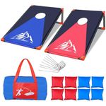 NZQXJXZ Portable Cornhole Game for Adults, PVC Framed Cornhole Toss Game Set with 8 Bean Bags & Carrying Bag, Bean Bag Toss Game for Outdoor, Indoor, Backyard, Lawn, Beach, 3 x 2 Ft