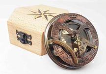 Brass Nautical Sundial Compass Replica Sun Clock in Gift Box