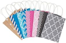 Hallmark 10" Medium Gift Bag Assortment, Pack of 12 in Kraft, Grey, Black, Pink, Blue - Solids and Patterns for Birthdays, Baby Showers, Bridal Showers or Any Occasion