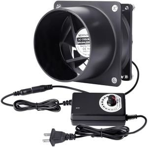KEYFANCLUB Small Axial Exhaust Fan, 80mm 12V DC Fan with AC Plug Dual Ball Bearings Air Exhaust Fume Smoke Extractor Fan Kit for DIY Soldering, 3D Laser, Paint Booth