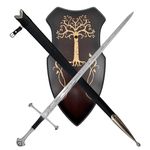 MedievalDepot Anduril Sword Replica (Lord of The Rings) - 35" Stainless Steel Blade, with Display Plaque & Scabbard