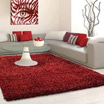 Asian Carpet Indian Microfiber Premium Modern Design Carpet Rug for Home & Office Floor Runner Drawing Room Hall Rugs 5 x 7 Feet Size, Red