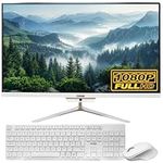 23.8" Full HD All-in-One Desktop Computer - Windows 11, N100 Quad-Core CPU, 8GB RAM, 256GB SSD, Dual-Band WiFi, HDMI, USB 3.0, FHD IPS Display - AIO PC with Wireless Keyboard, Mouse, 2MP Camera