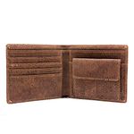 Boshiho Vegan Cork Wallet for Men RFID Blocking Bifold Slim Purse Front Pocket Design with Coin Pocket Card Slots Sustainable Vegetarian Gift (Cork-1)